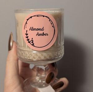 Almond Amber Candle in Glass Holder